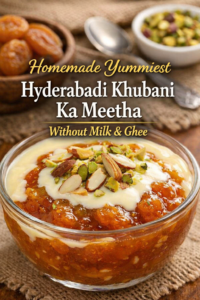 yummiest homemade Hyderabadi khubani ka meetha without milk and ghee or oil, beneficial from health point of view. Stay safe, stay healthy