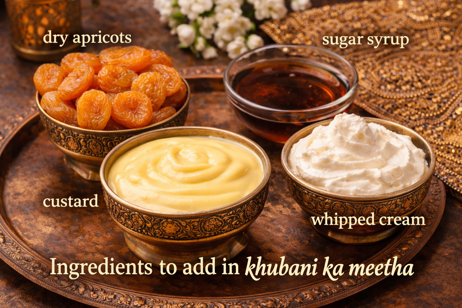 happy moment to tell what ingredients to add in khubani ka meetha,rich full of flavours