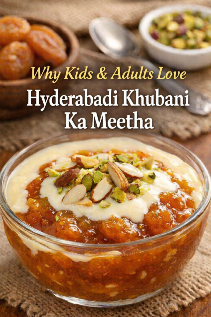 excited to know why kids and adults love hyderabadi khubani ka meetha, a homemade dessert which includes real taste of apricot with custard and cream