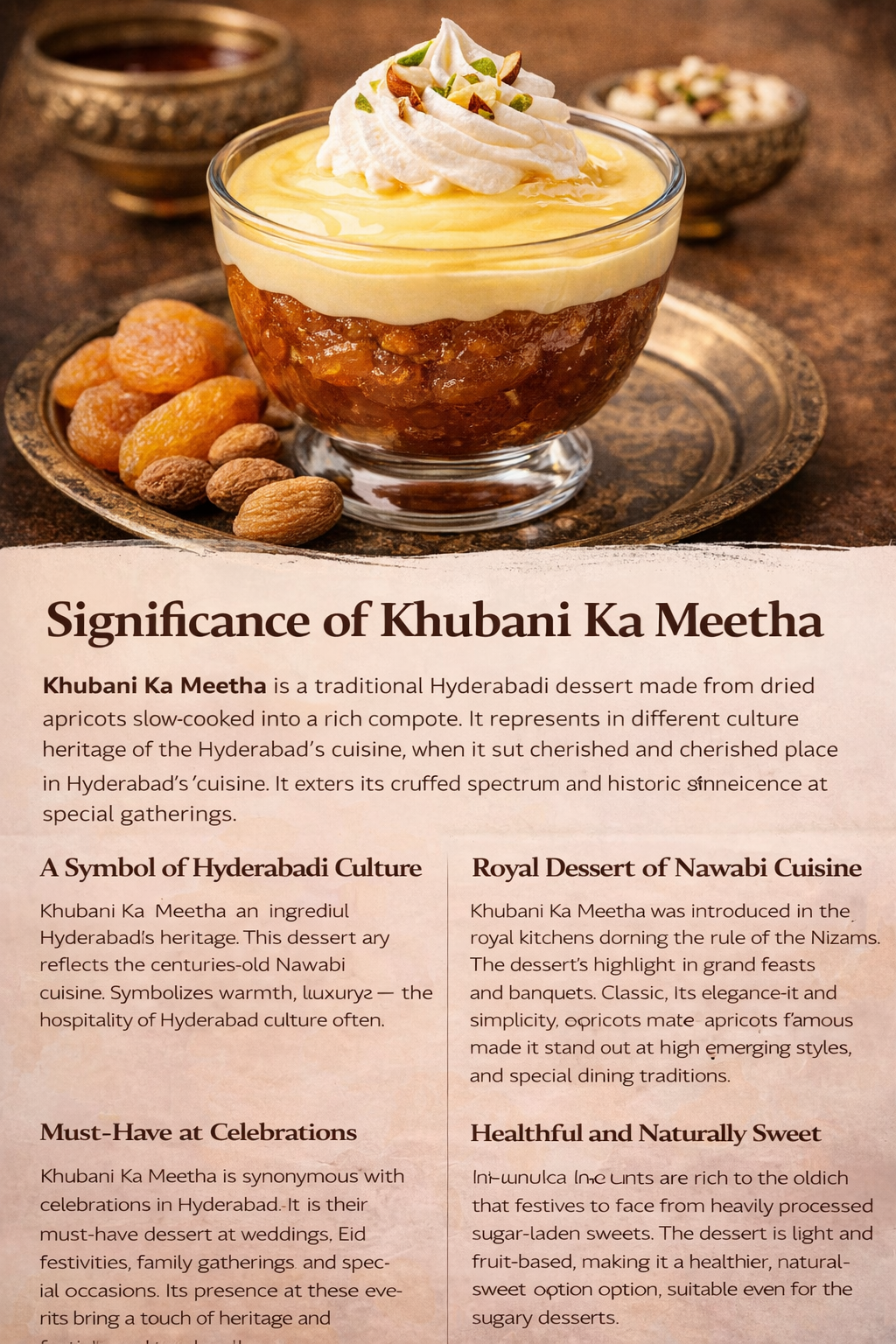significance of khubani ka meetha at various festivals like weddings, iftar parties, eid milan parties, birthday parties and more.