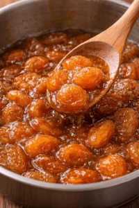 Dried apricots, after adding sugar syrup to them, become a jam-like smooth texture.