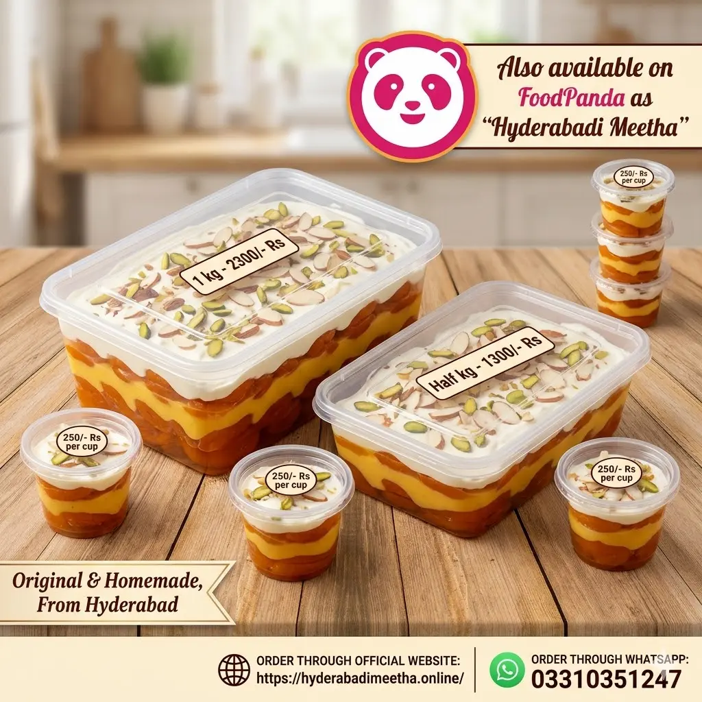Best sweets in Hyderabad Sindh , a city of love. We introduce pure, homemade, original Hyderabadi khubani ka meetha.